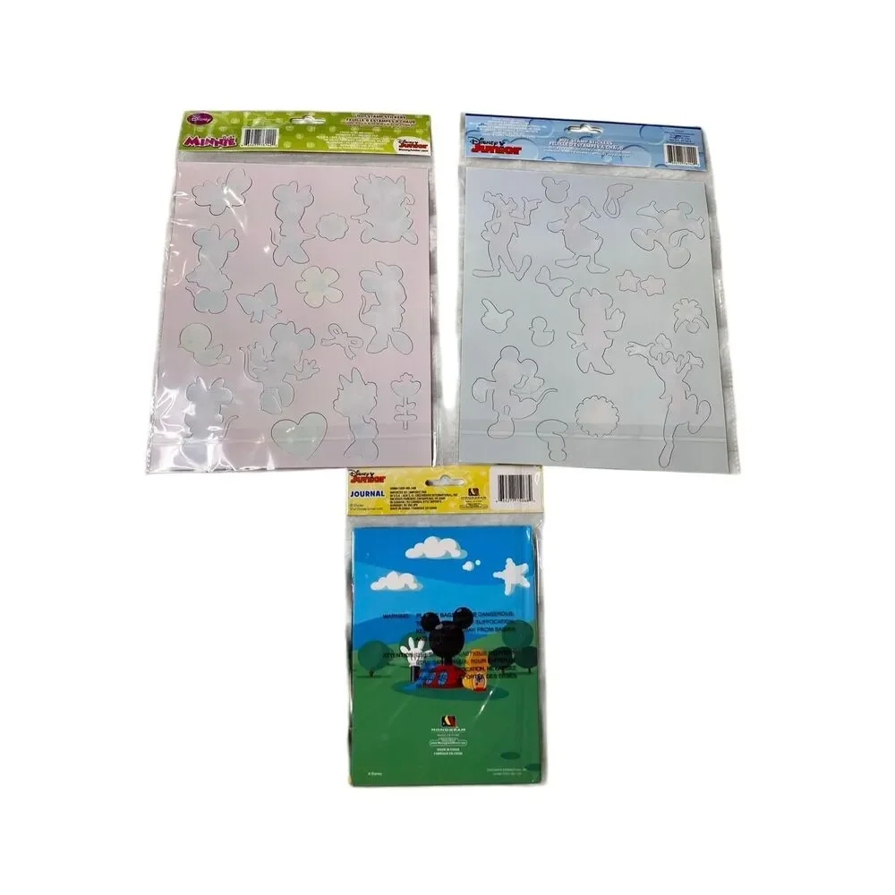Lot of 3 Disney Minnie Mickey Mouse Clubhouse Stickers Journal Party Favor New